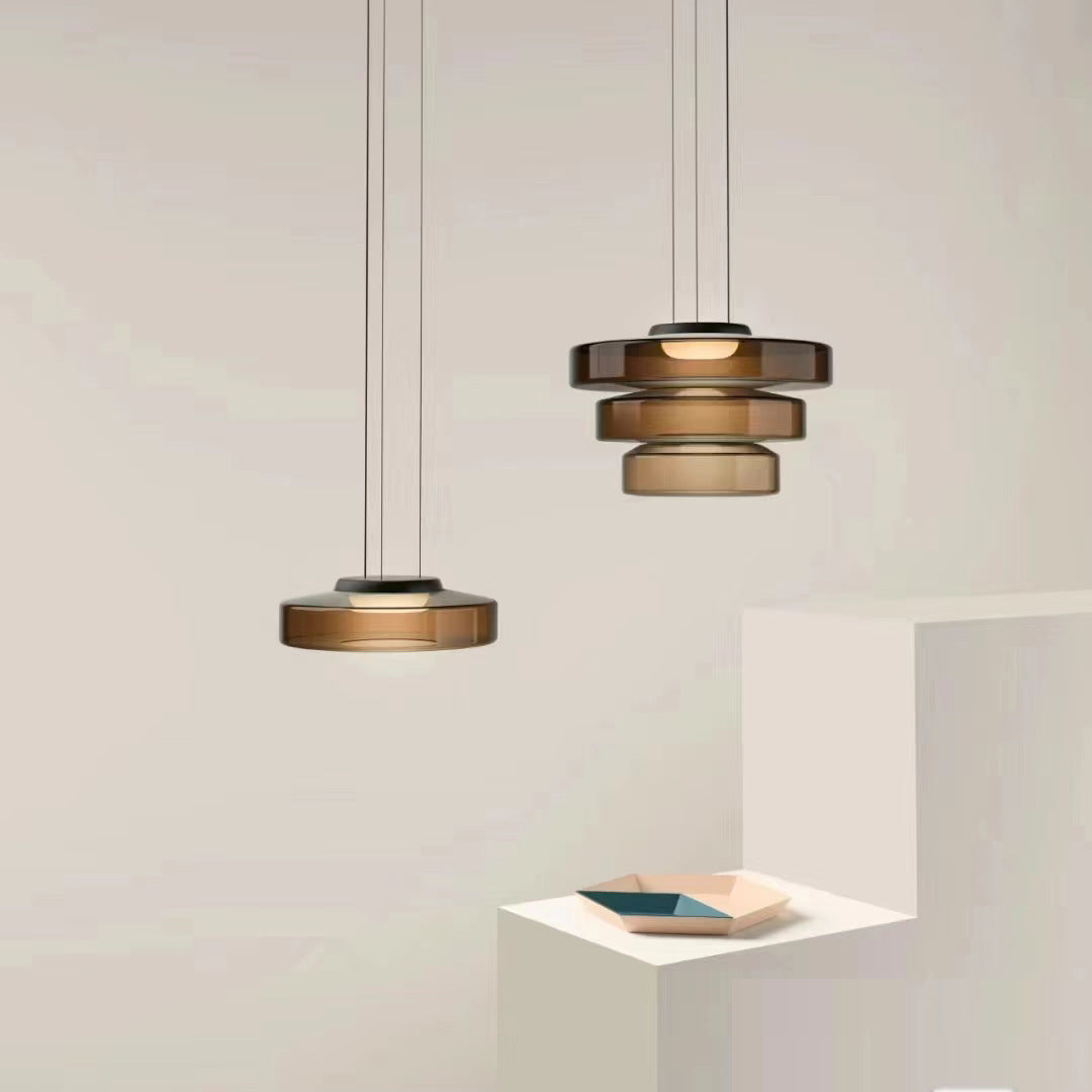 Flare - Lámpara Colgante de Cristal de Color | Estilo Moderno - Foco Lumina