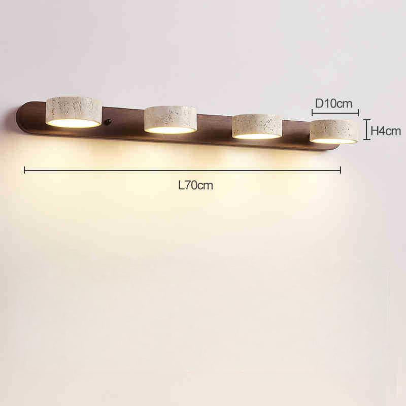 Marblume LED Bathroom Mirror Light - Japanese LED Vanity Lamp, Wood & Marble - Oriento Arte