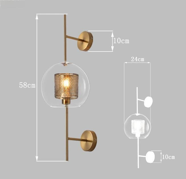 Loft - Apliques de Pared Dormitorio Cristal Lujo Retro