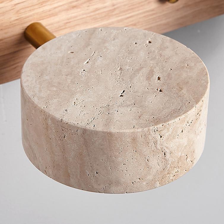 Marblume LED Bathroom Mirror Light - Japanese LED Vanity Lamp, Wood & Marble - Oriento Arte