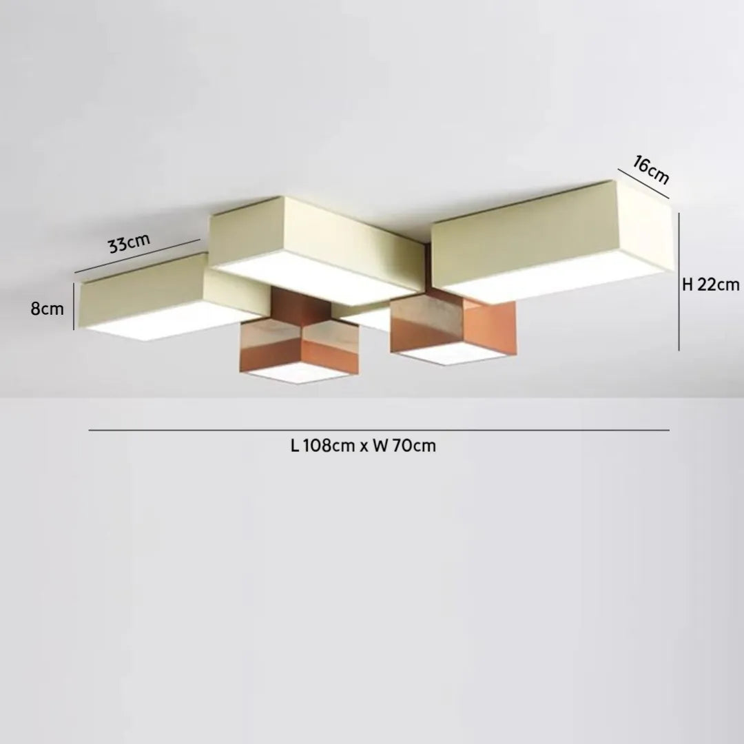 Bloque - Lampara Techo Negra Geométrica Minimalista Salón