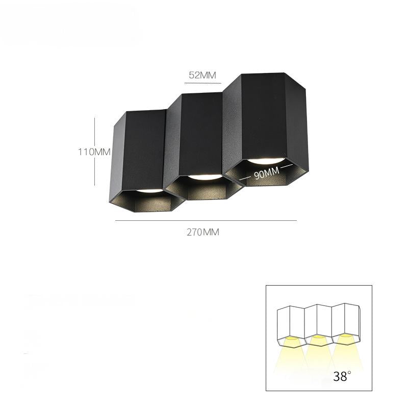 Cell Ceiling Spotlights with LED Hexagon Surface Spot - Oriento Arte