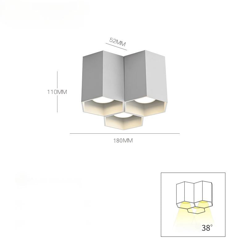 Cell Ceiling Spotlights with LED Hexagon Surface Spot - Oriento Arte