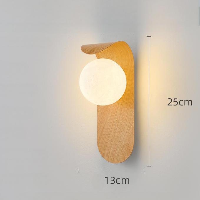 Moku Minimal Wall Lights Japanese Bedside Wood LED Lamp - Oriento Arte
