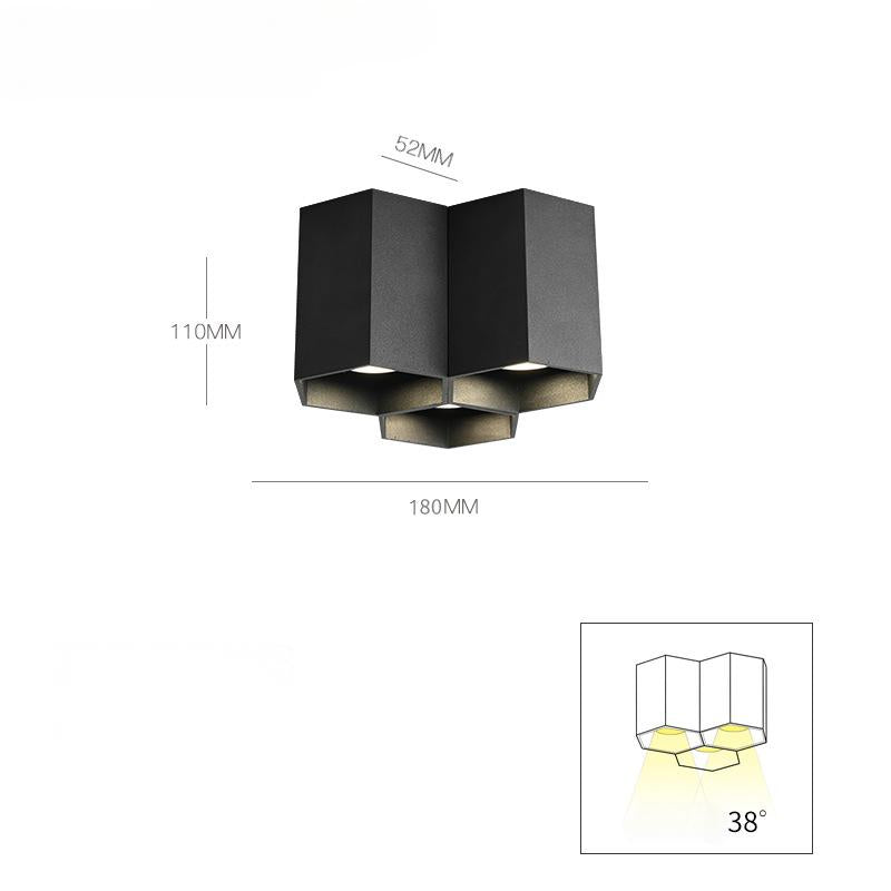 Cell Ceiling Spotlights with LED Hexagon Surface Spot - Oriento Arte