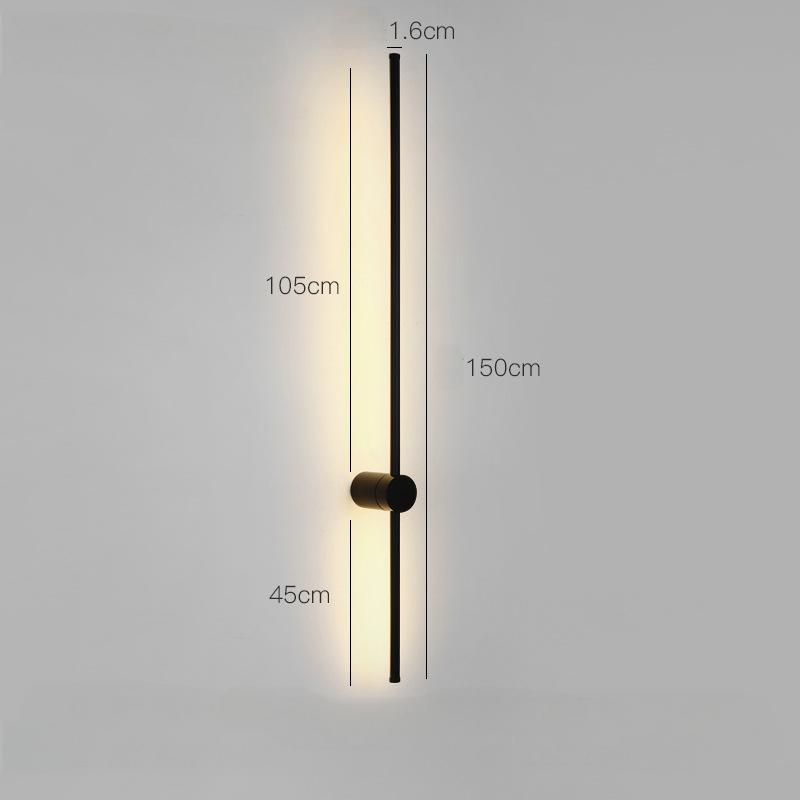 Stria Black Linear Wall Sconce Minimalist Hotel Decor - Oriento Arte