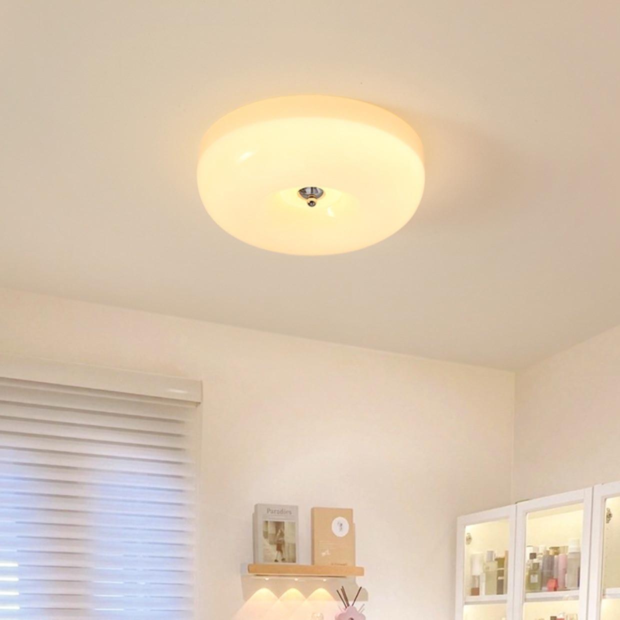 Pudding - Bauhaus LED Ceiling Light Retro Glass Bedroom Lamp