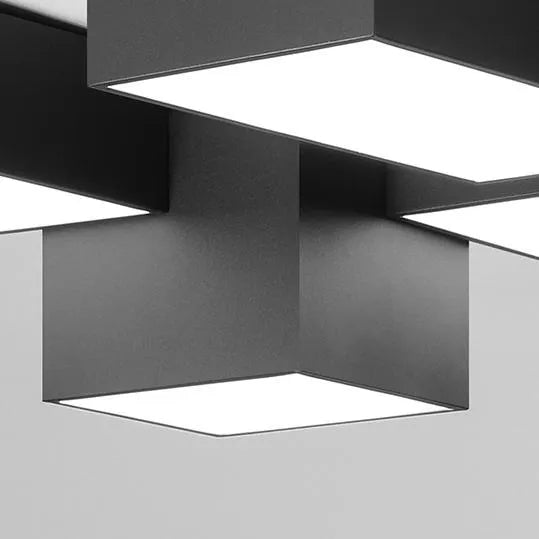 Bloque - Lampara Techo Negra Geométrica Minimalista Salón