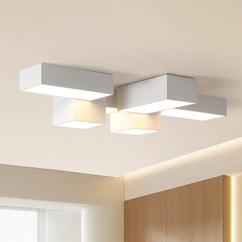Bloque - Lampara Techo Negra Geométrica Minimalista Salón