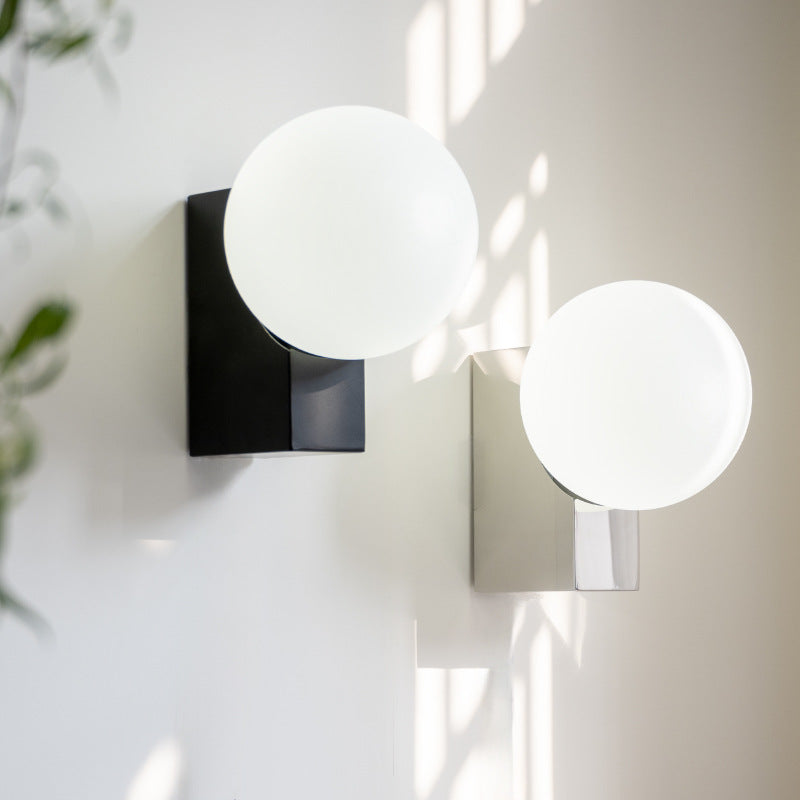 Pure Minimal Wall Sconce Glass Light Globe Hallway Light - Oriento Arte