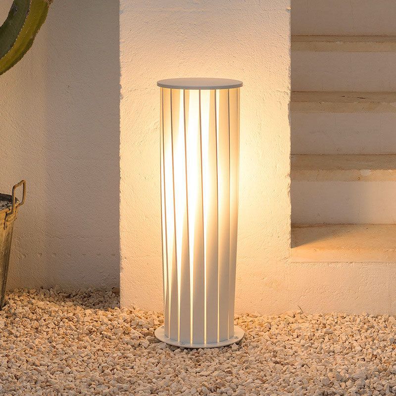 Pillar White Outdoor Standing Lamp Waterproof Lawn Garden - Oriento Arte