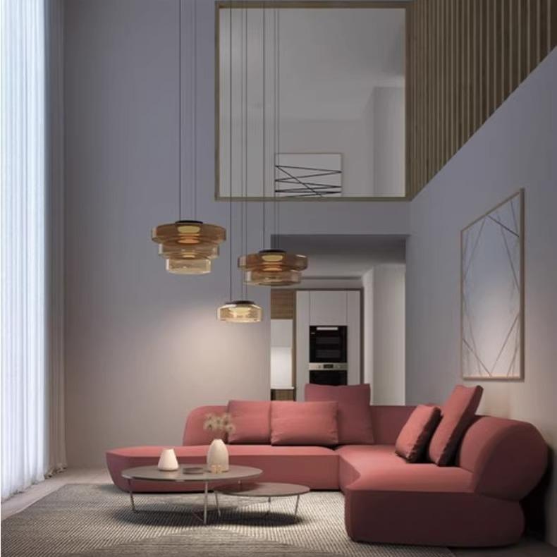 Flare Modern Glass Pendant Lamp Colored Ambient Fixture - Oriento Arte