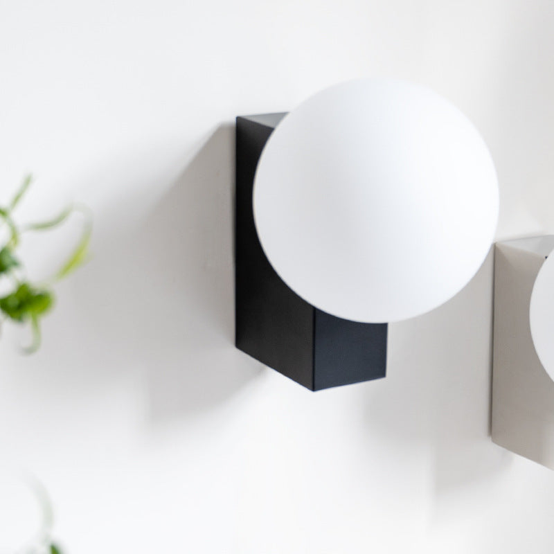 Pure Minimal Wall Sconce Glass Light Globe Hallway Light - Oriento Arte