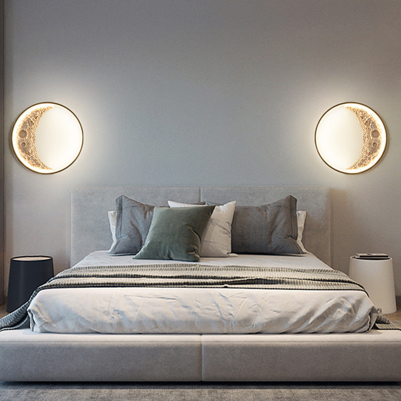 Luna Modern Outdoor House Lights Moon Surface Wall Lamp - Oriento Arte
