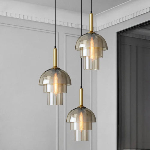 Tier - Lampara Colgante Cristal Industrial Retro Luz Barra
