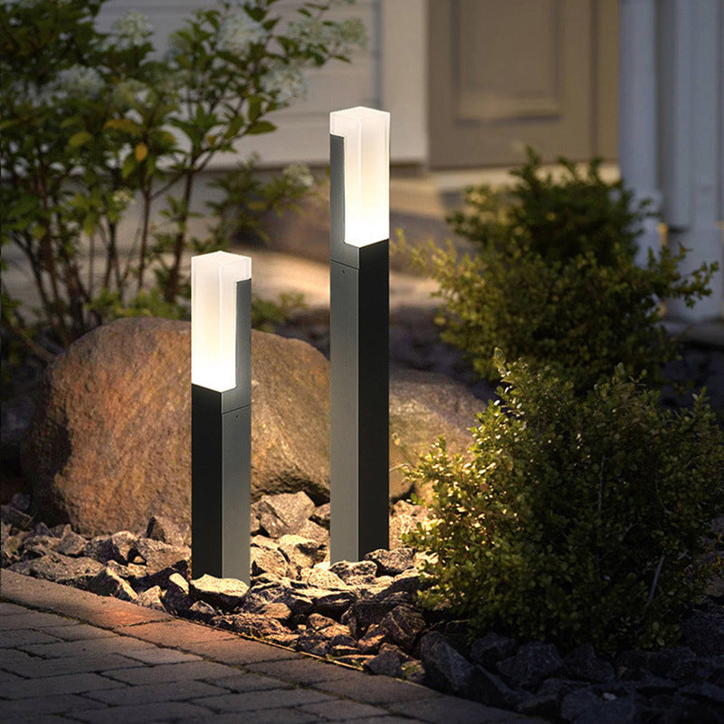 Terra Black Outdoor Lighting Waterproof Square Garden Lamp - Oriento Arte