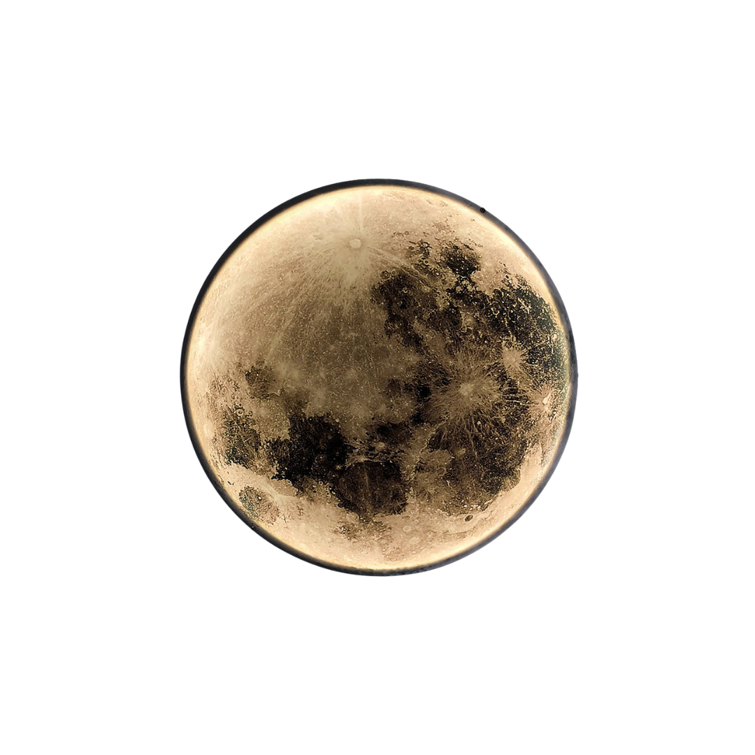 Lunar - Aplique de Pared Artístico con Diseño de Luna para Dormitorio