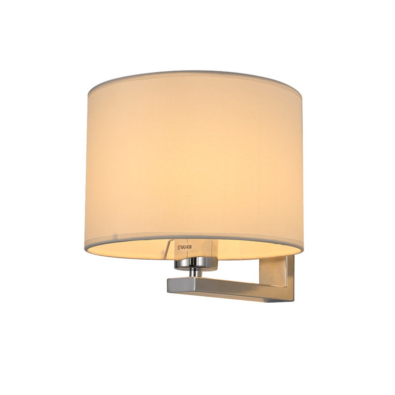 Zenora Bedside Wall Lights - Modern Chinese Linen Shade Ambient Lamp for Bedroom - Oriento Arte