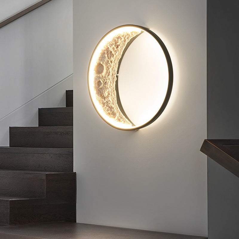 Luna Modern Outdoor House Lights Moon Surface Wall Lamp - Oriento Arte