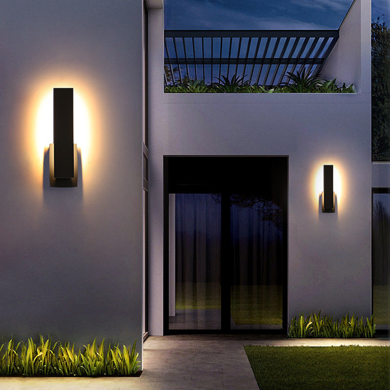 Shield Black Exterior Wall Lamps Waterproof Outdoor Fixture - Oriento Arte