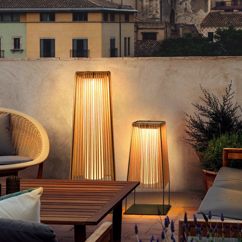 Rattan - Farolillos Solares Jardín Exterior Impermeable Suelo - Foco Lumina