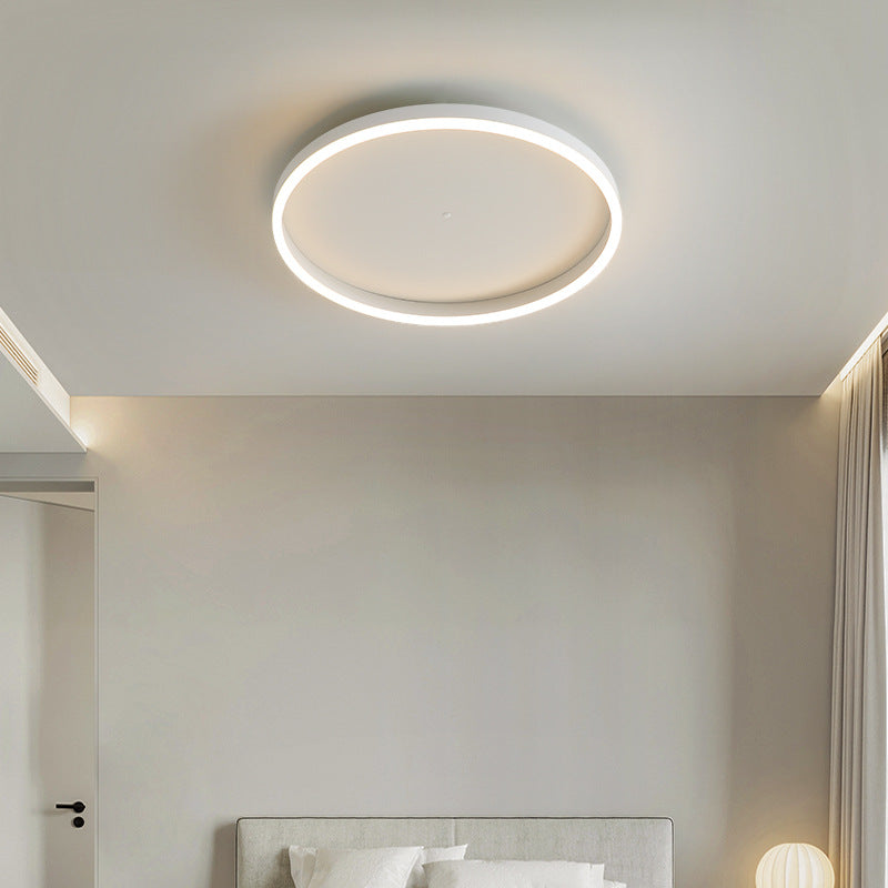Delgada - Iluminacion LED Techo Circular Simple Salón B/N Luz