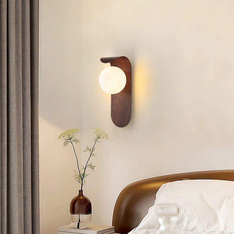 Moku Minimal Wall Lights Japanese Bedside Wood LED Lamp - Oriento Arte