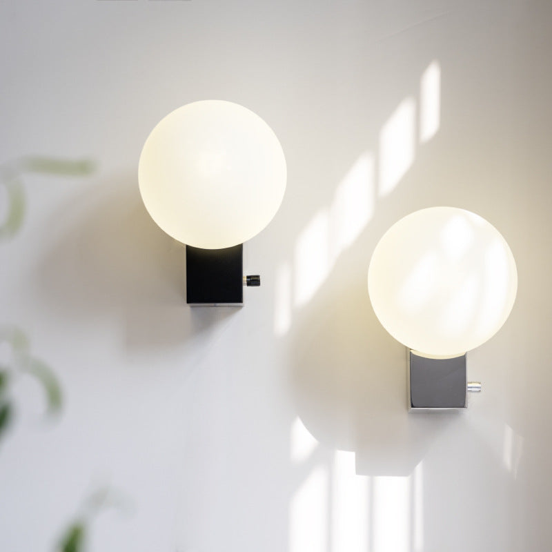 Pure Minimal Wall Sconce Glass Light Globe Hallway Light - Oriento Arte