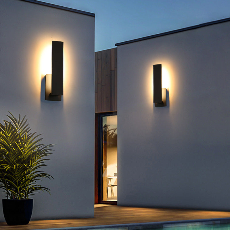 Shield Black Exterior Wall Lamps Waterproof Outdoor Fixture - Oriento Arte