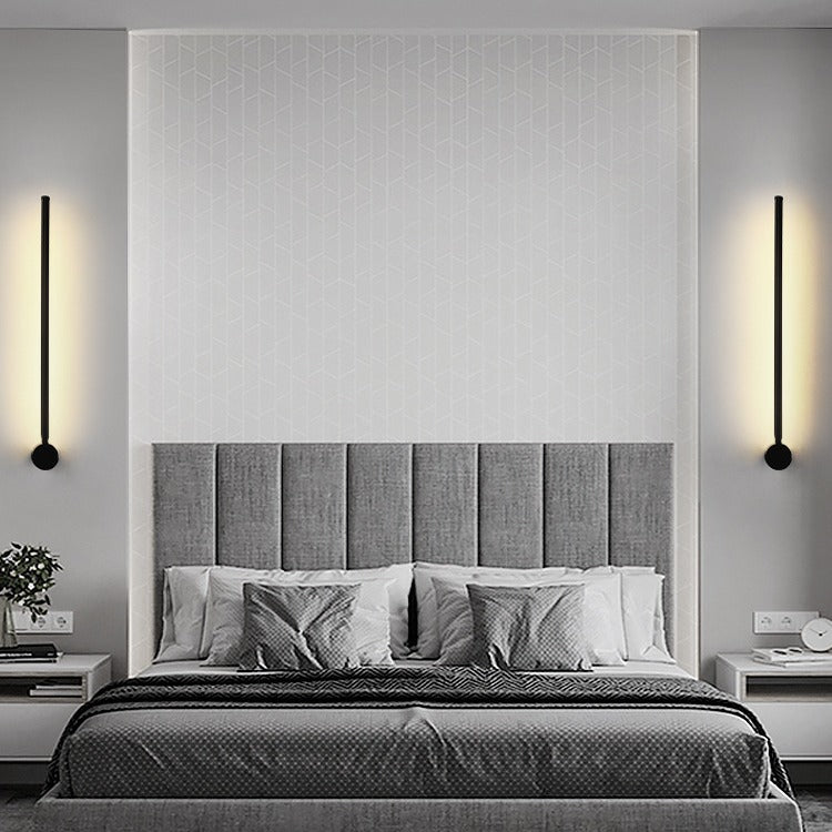 Stria Black Linear Wall Sconce Minimalist Hotel Decor - Oriento Arte