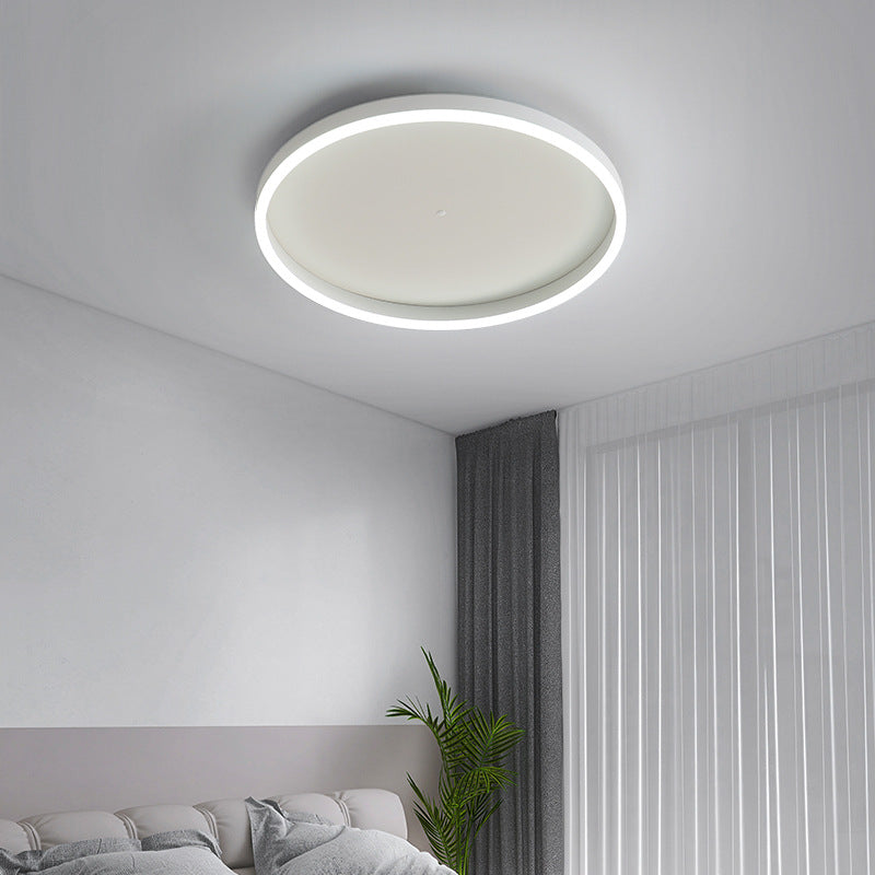 Delgada - Iluminacion LED Techo Circular Simple Salón B/N Luz
