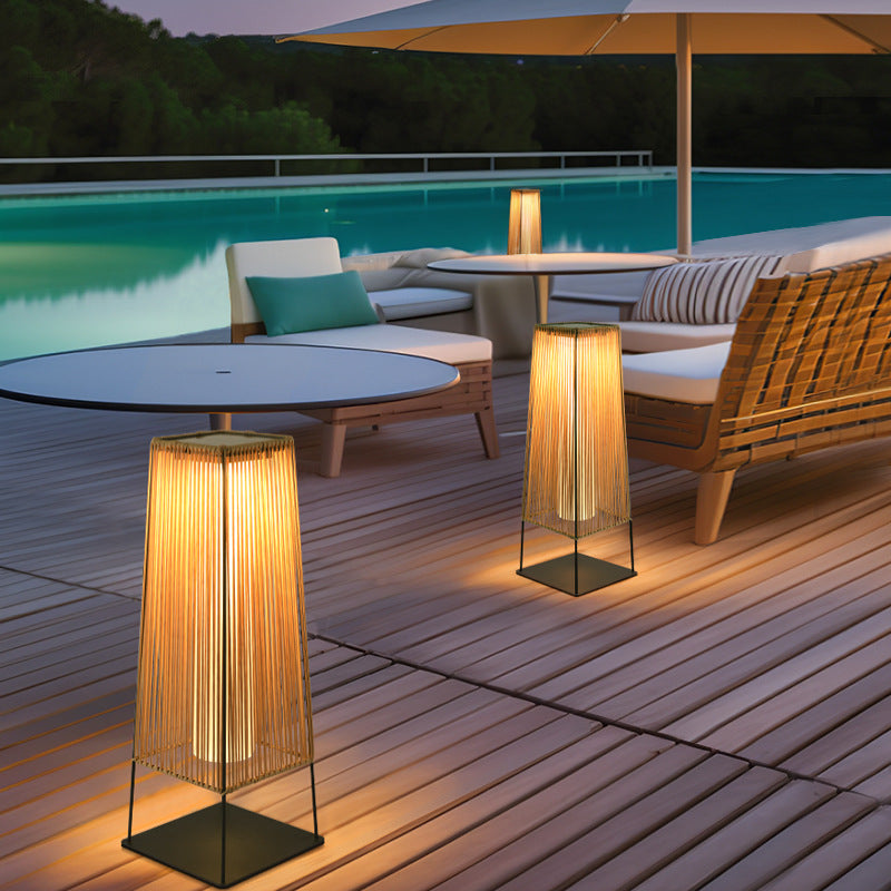 Rattan - Farolillos Solares Jardín Exterior Impermeable Suelo - Foco Lumina