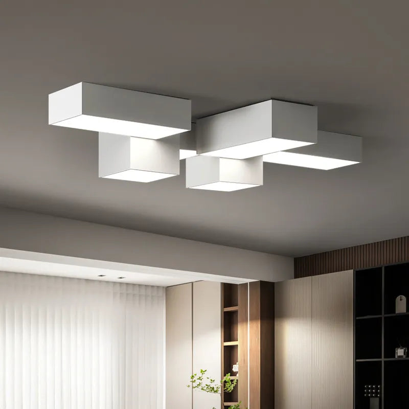 Bloque - Lampara Techo Negra Geométrica Minimalista Salón