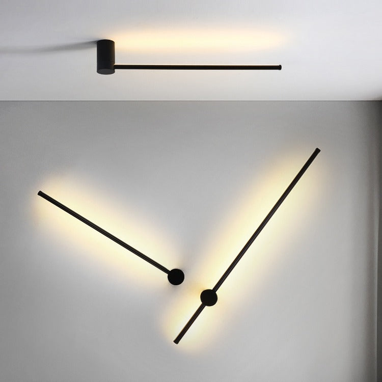 Stria Black Linear Wall Sconce Minimalist Hotel Decor - Oriento Arte