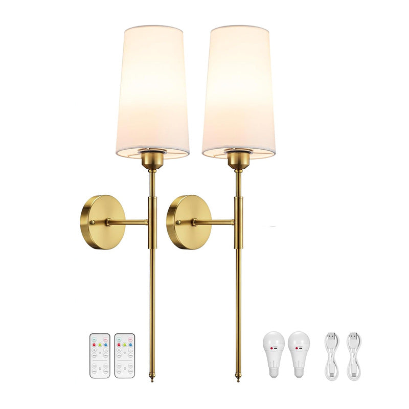 Flex Sconce Wall Light Set of 2 Rechargeable Wireless Gold Lamps - Oriento Arte