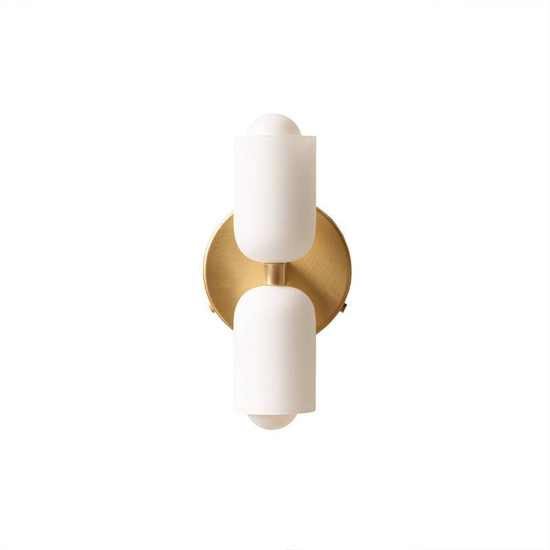 Creme - Aplique de Pared Blanco de Estilo Francés con 2 Focos de Cristal