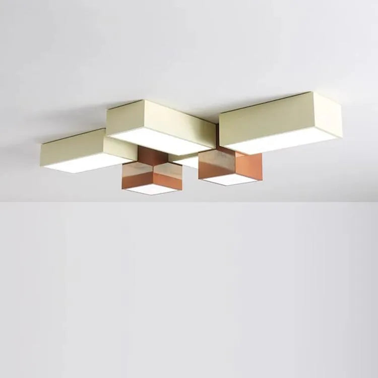 Bloque - Lampara Techo Negra Geométrica Minimalista Salón