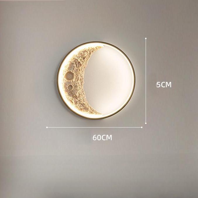 Luna Modern Outdoor House Lights Moon Surface Wall Lamp - Oriento Arte