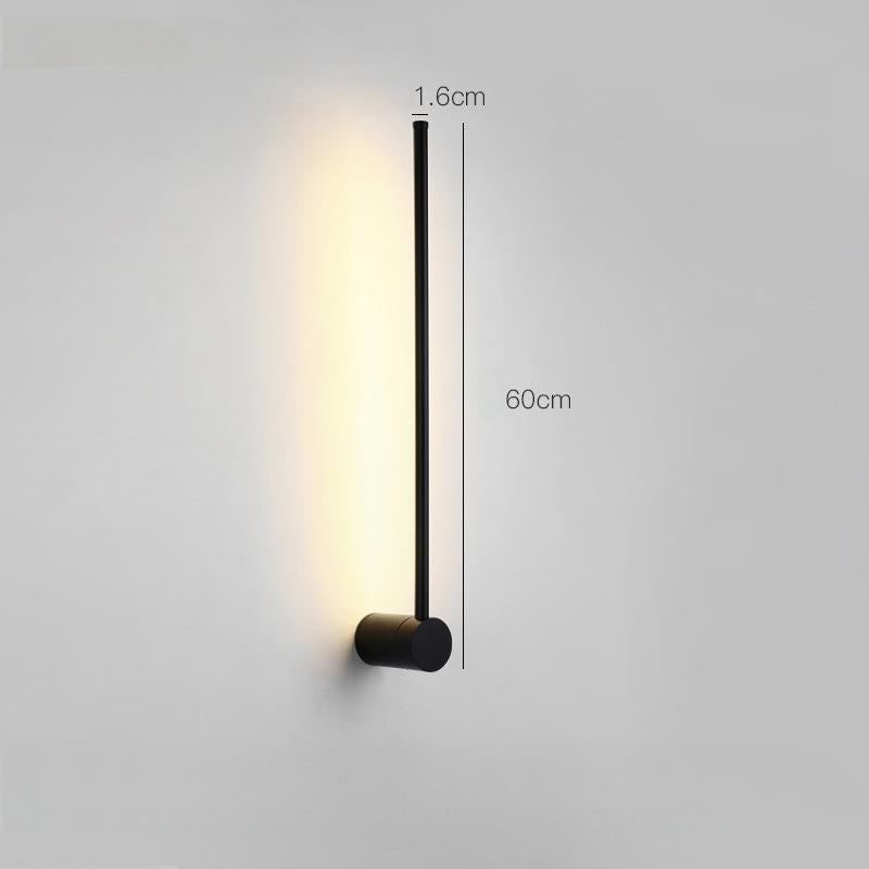 Stria Black Linear Wall Sconce Minimalist Hotel Decor - Oriento Arte