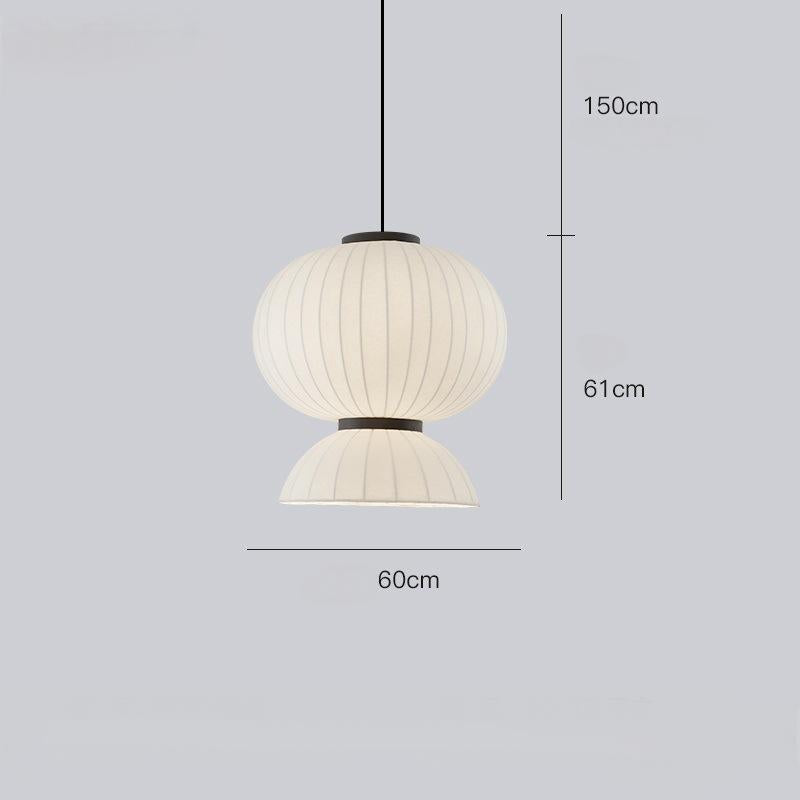 Kumo Japanese Cocoon Pendant Lamp Silk Vintage Style Light - Oriento Arte