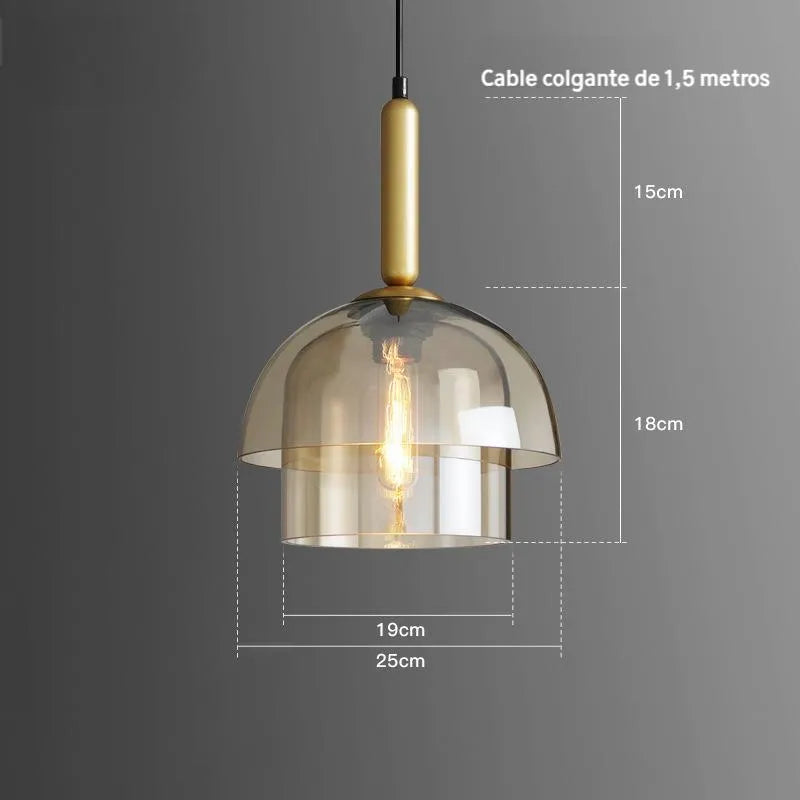 Tier - Lampara Colgante Cristal Industrial Retro Luz Barra