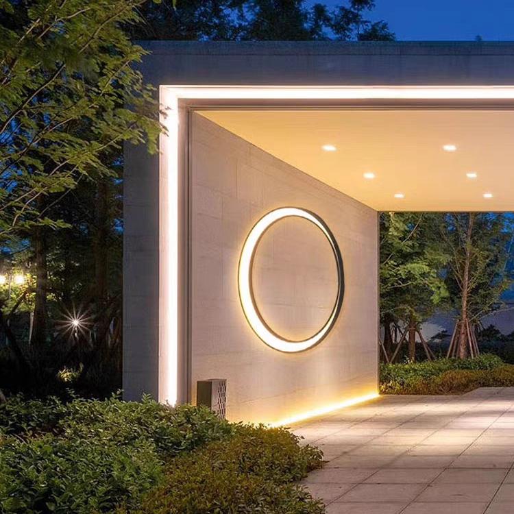 Crescent Outdoor Globe Sconce Round Stainless Steel Garden Lighting - Oriento Arte