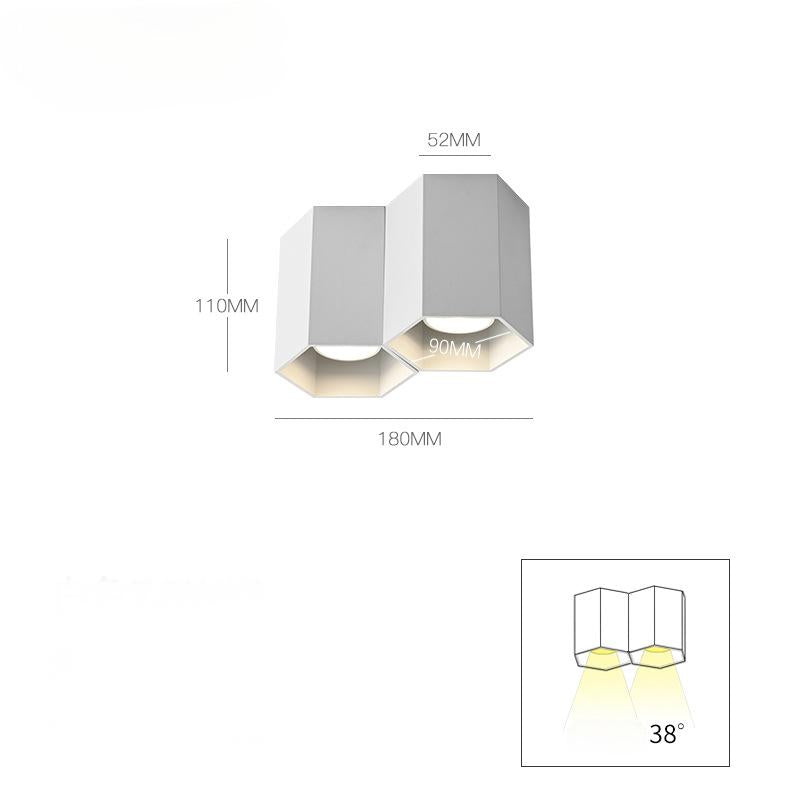 Cell Ceiling Spotlights with LED Hexagon Surface Spot - Oriento Arte