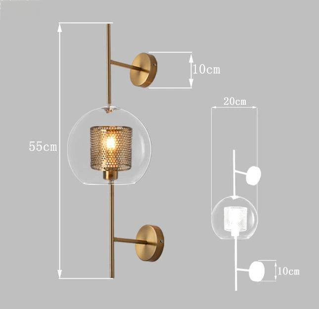 Loft - Apliques de Pared Dormitorio Cristal Lujo Retro