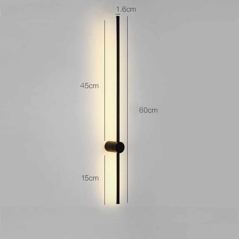 Stria Black Linear Wall Sconce Minimalist Hotel Decor - Oriento Arte