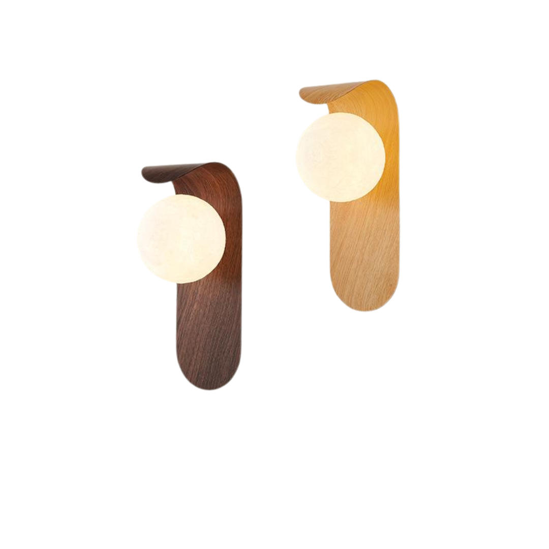 Moku Minimal Wall Lights Japanese Bedside Wood LED Lamp - Oriento Arte