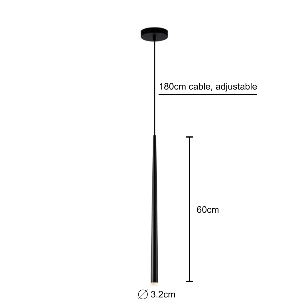 Apex LED Cone Linear Pendant Light Fixture Diffused - 3 x 60cm - Oriento Arte